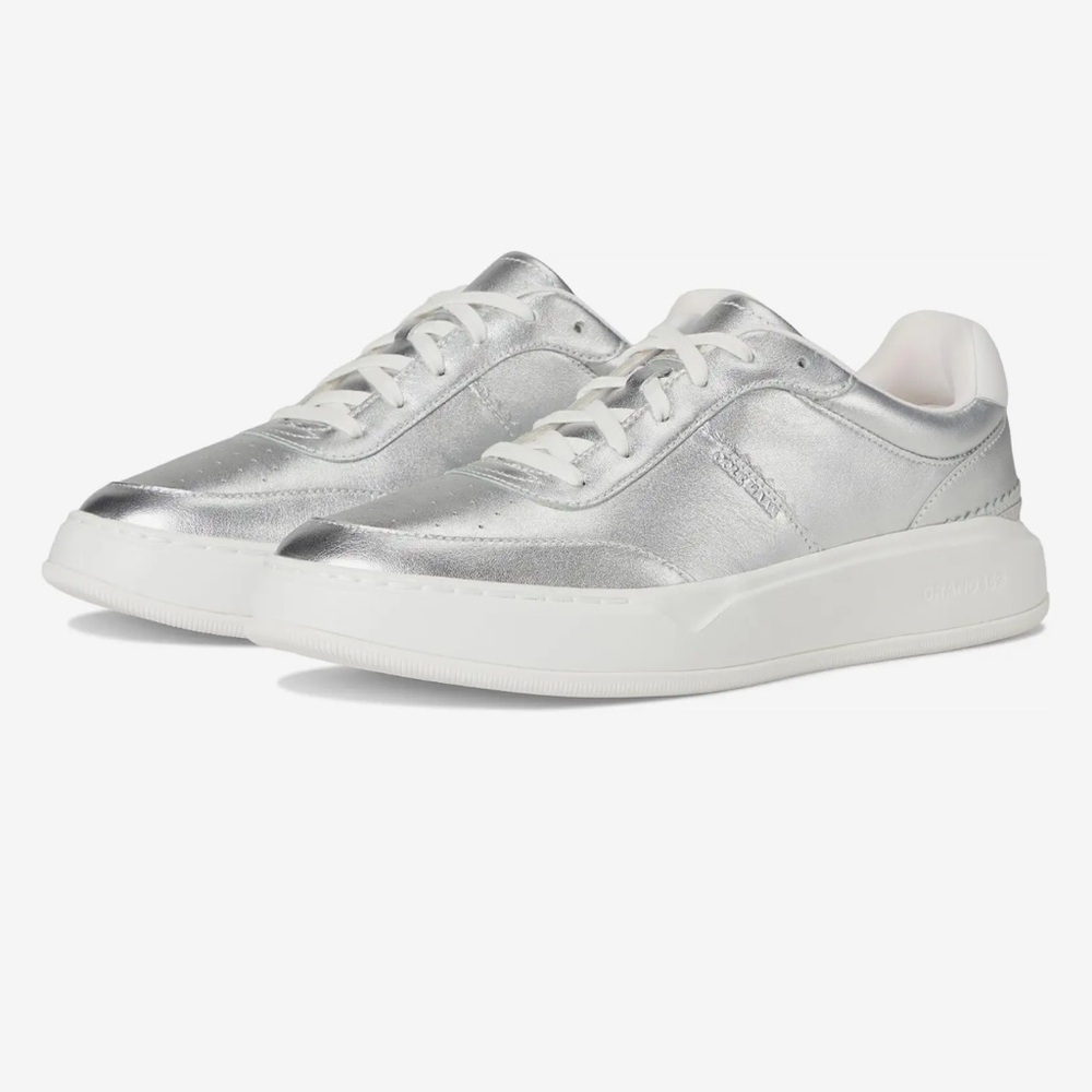 Cole Haan Women's GrandPro Carissa sneakers metallic silver Lace-Up Sneakers 9.5